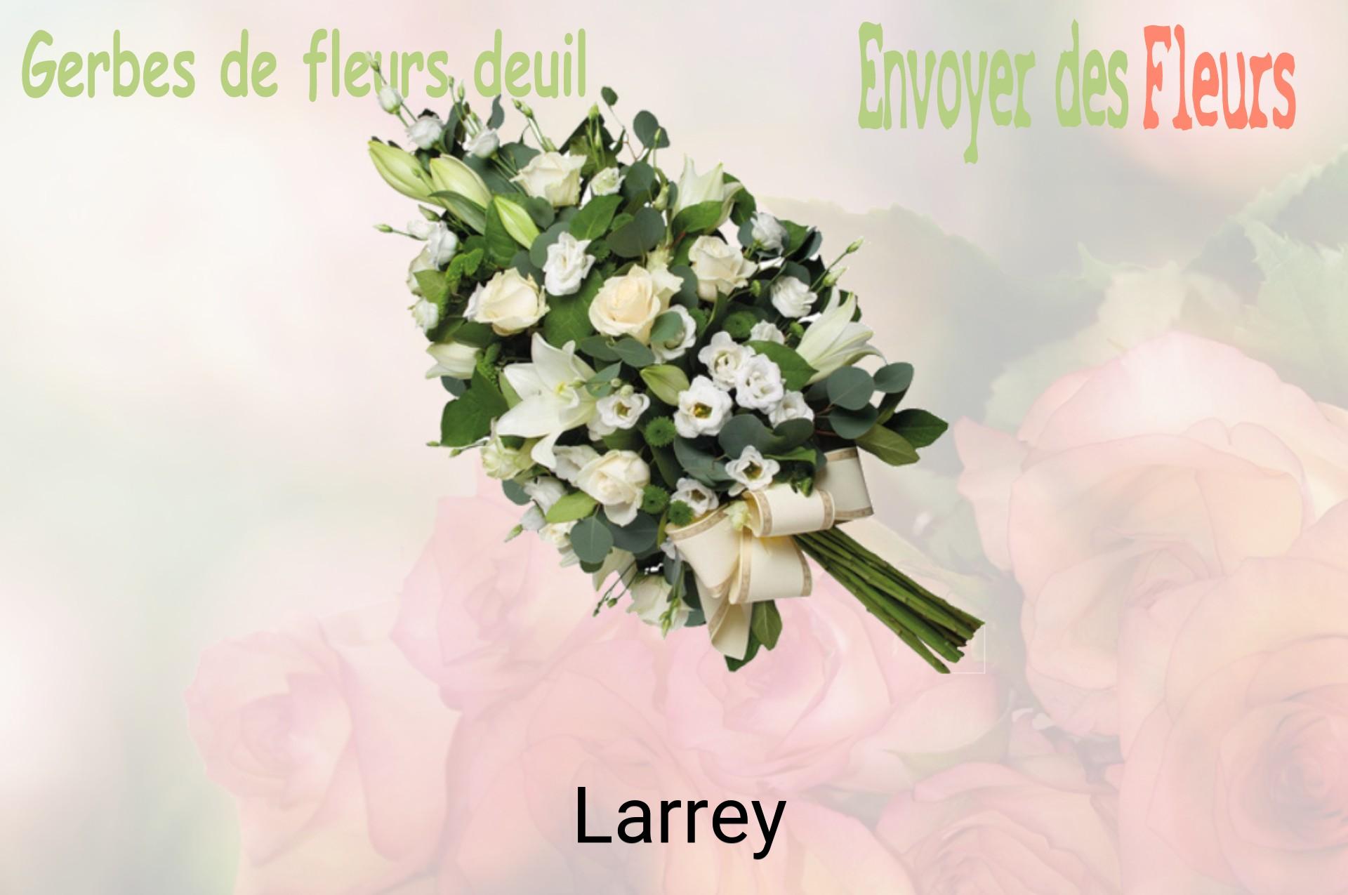 Gerbe de fleurs de deuil livrée à Larrey